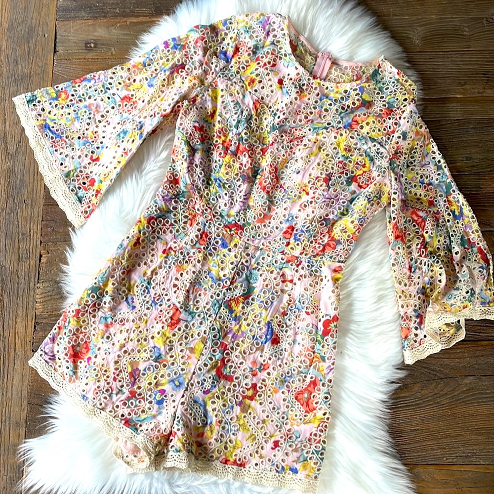 Entro floral eyelet lace romper EUC size Small - Picture 1 of 13